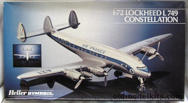 Heller 1/72 Lockheed L-749 Constellation TWA or Air France Decals, 80310 plastic model kit